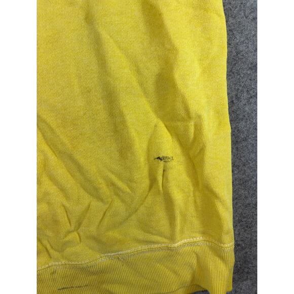 Vintage 60s Blank Plain Short Sleeve Sweatshirt Men Large Yellow Crewneck - Picture 3 of 7